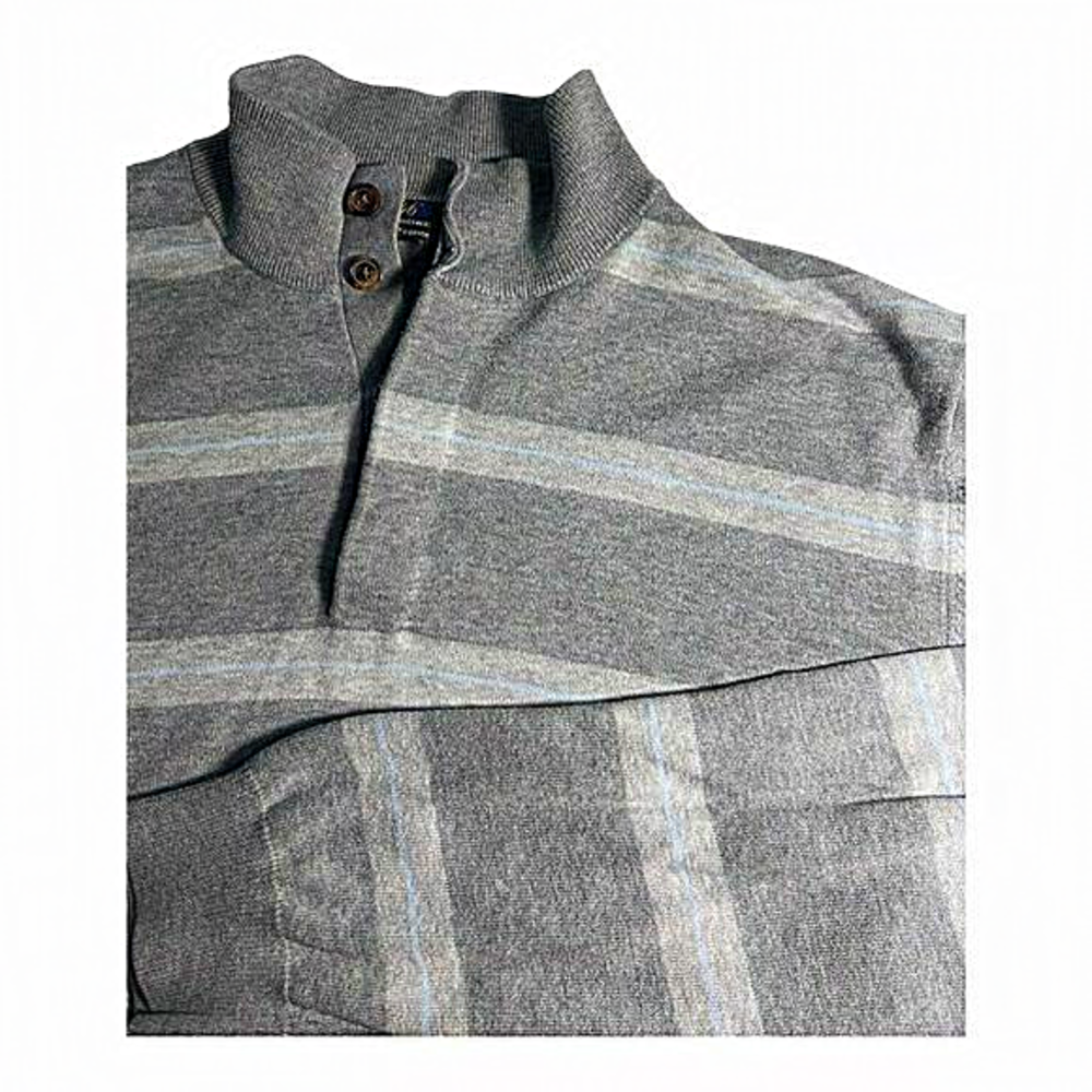 Brooks Brothers "346" Mens Button Up Sweater‎ Striped Large Supima Cotton